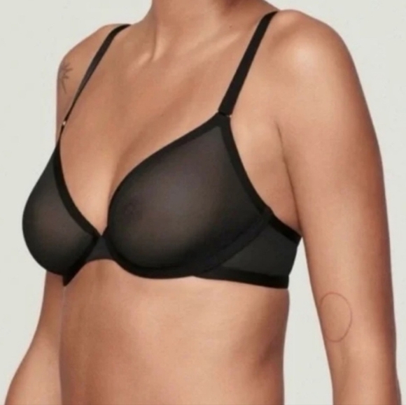 Cupp The Plunge Mesh Bra Size 34G In Black. - Picture 1 of 15